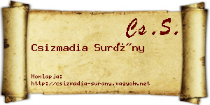 Csizmadia Surány névjegykártya